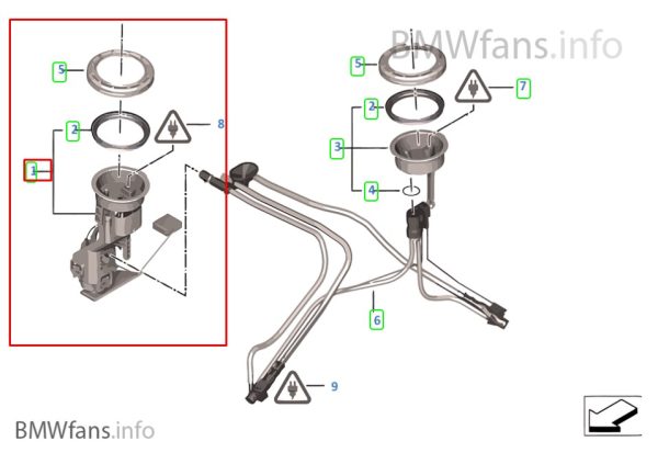 Fuel Tank Delivery Unit Right 16116763817